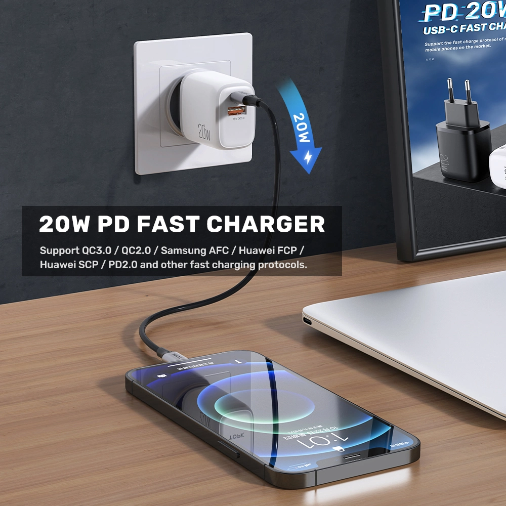 Apple Pd 20W Charger EU Us UK Wall Plug QC 3.0 USB C 20watt/18watt Wall Charger for Apple iPhone Fast Portable Phone Charger